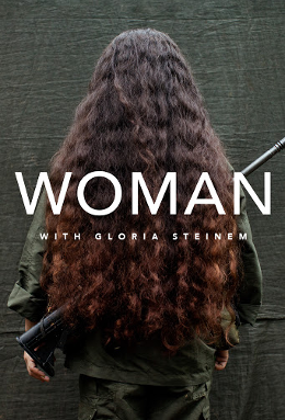 Woman with Glroia Steinem Poster